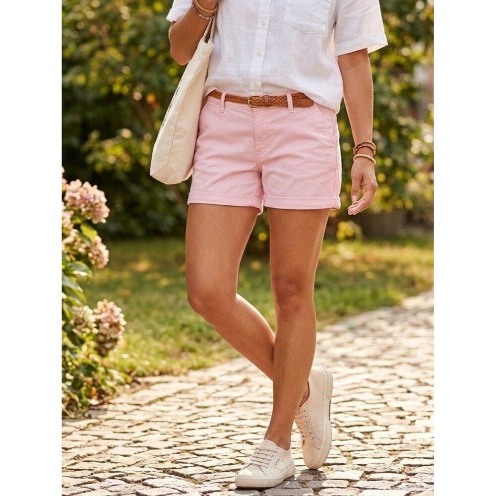 Levi's Classic Chino Shorts Soft Pink Cuffed Hem Cotton Blend Size 31